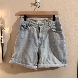 Vintage Gitano High Rise Denim Shorts Light Wash Cuffed Mom Shorts 90s